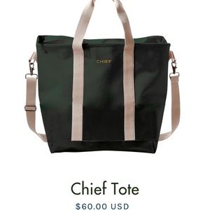 Chief Green Canvas Tote Bag with Adjustable Strap- new without tag